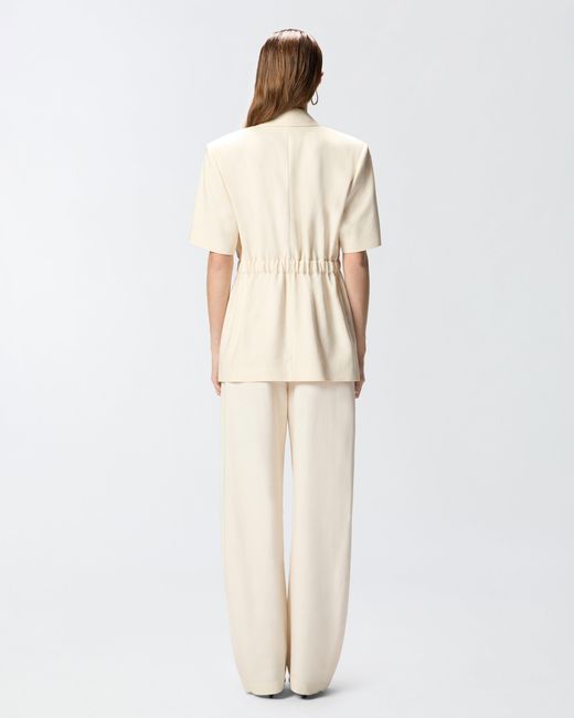 Pinko Natural Short-Sleeved Jacket With Elasticated Waist