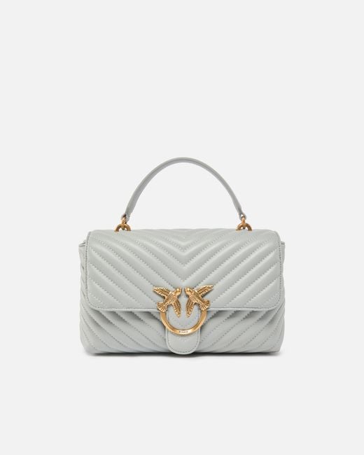 Pinko White Lady Love Bag Puff Medium Handbag