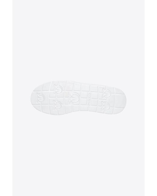 Sneakers platform color block di Pinko in White