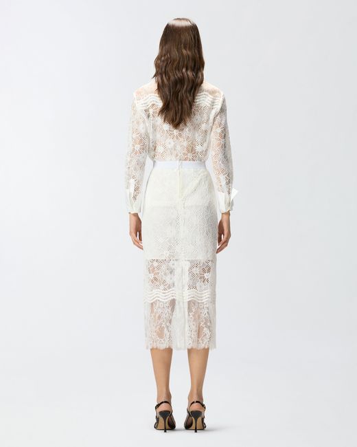 Pinko White Midi Skirt