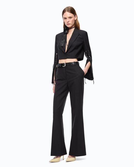 Pinko Black Spencer Jacket With Slits And Laces