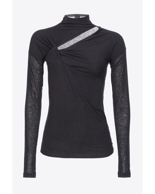 Pinko Black Cashmere-blend Sweater With Cut-out
