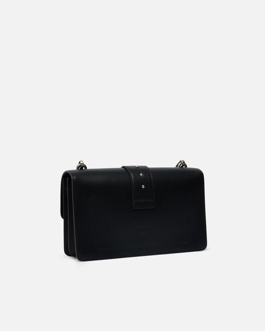 Pinko Black Love Bag One Medium Handbag In Leather