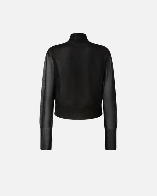 Maglia Semistrasparente Con Mezza Zip Reimagine X Patrick Mcdowell di Pinko in Black