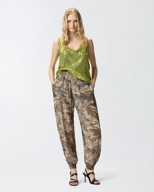 Pinko Green Fully Sequinned Vest Top