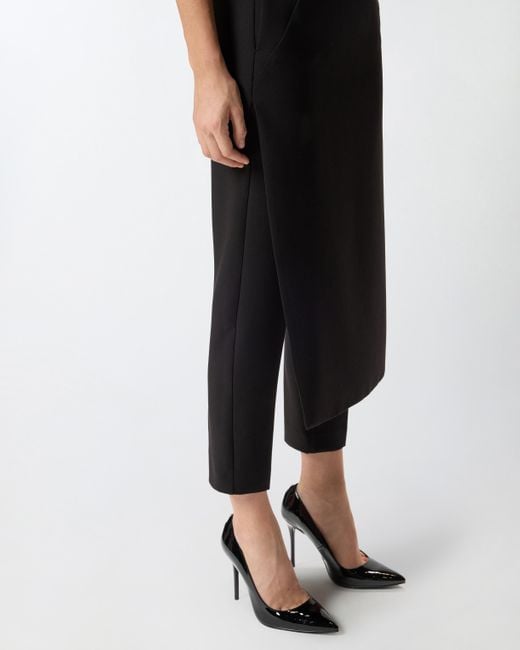 Pinko Black Jumpsuit With Skirt-effect Front