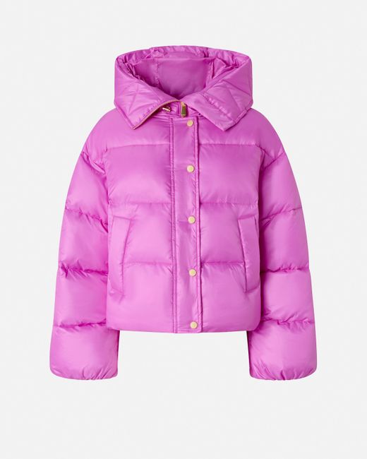 Pinko Pink Daunenjacke Mit Kapuze Aus Technischem Gewebe, Byzanz-Violett