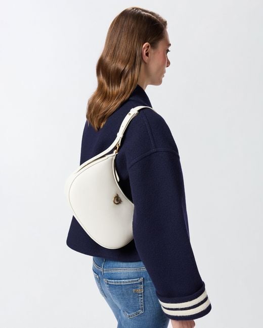 Pinko White Mini Love Bag Half Moon Simply