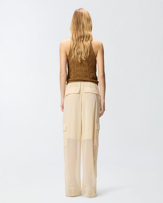 Pinko White Lightweight Trousers With Cargo Pockets