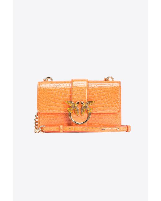 Mini Love Bag One cocco colorato lucido Galleria di Pinko in Orange