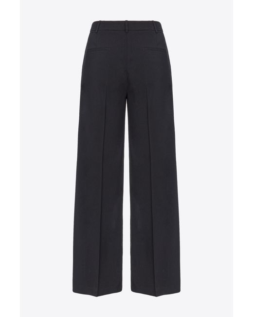 Pinko Blue Wide-leg Trousers With Side Slit