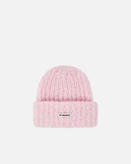 Berretto Con Logo Lettering di Pinko in Pink