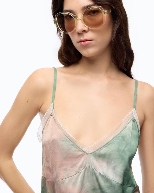 Pinko Green Gradient Satin Top