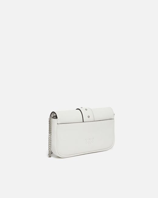 Pinko White Mini Love Bag One Pocket Shoulder Bag