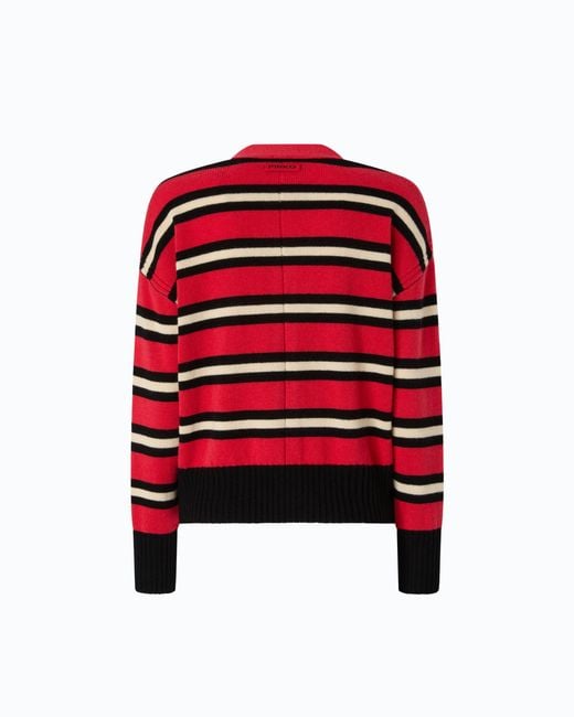 Pinko Red Wool And Cashmere Cardigan