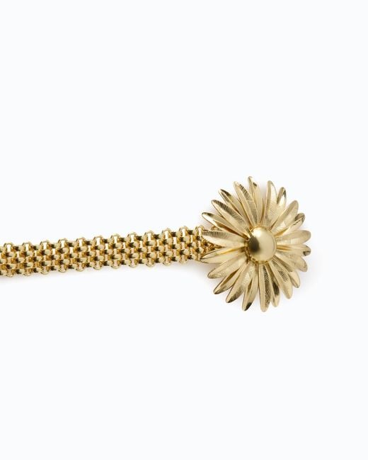 Pinko White Chain Belt With Flower, 1.5 Cm