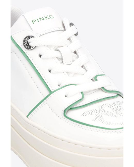 Pinko White Two-tone Platform Sneakers