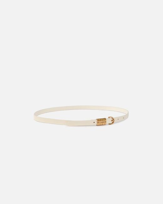 Pinko White 1.2-Cm Belt With Lettering Logo