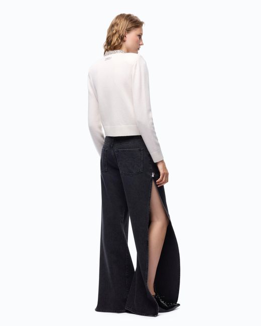 Pinko Black Wide-Leg Jeans With Side Slits