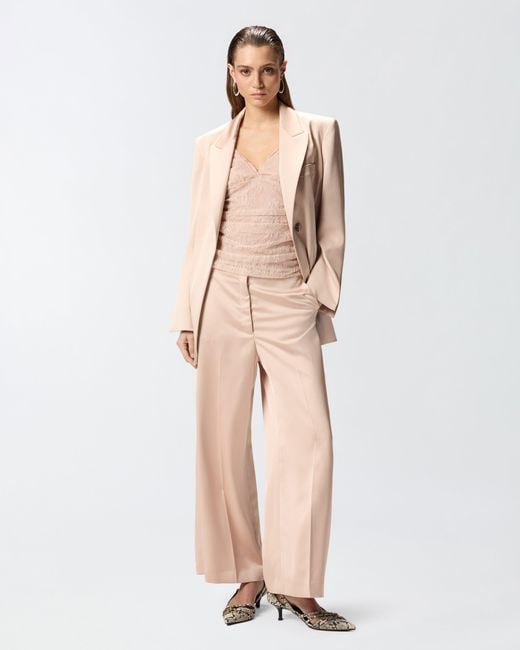 Pinko Pink Satin Jacket With Belt