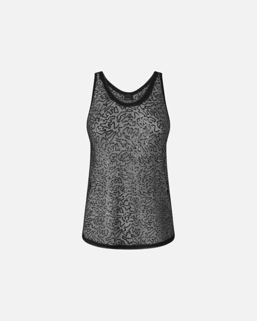 Pinko Gray Sequinned Mesh Vest Top
