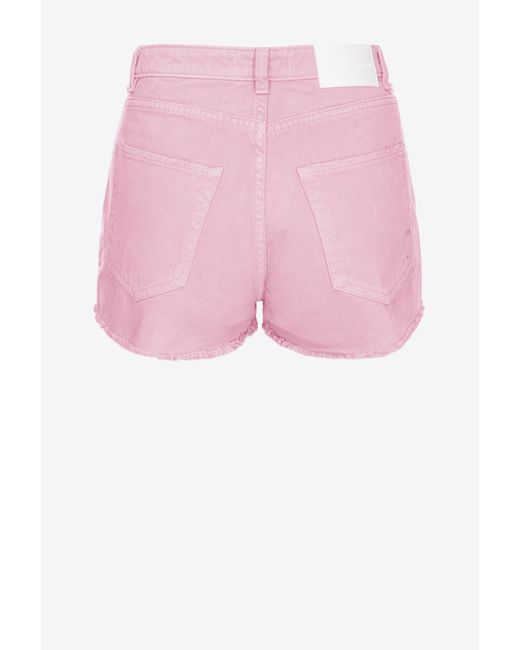 Shorts in bull di cotone di Pinko in Pink
