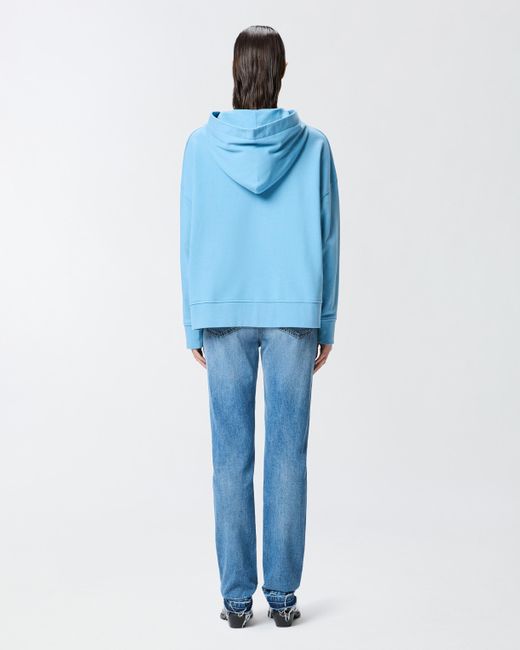 Felpa Con Cappuccio E Logo di Pinko in Blue