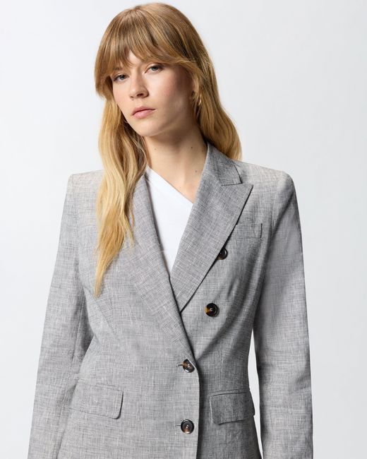 Pinko Gray Double-Breasted Jacket