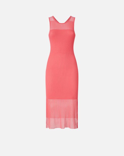 Abito Aderente Midi A Costine Trasparenti di Pinko in Pink