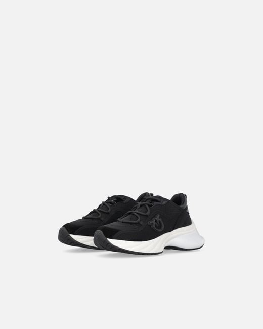 Pinko White Ariel Perforated Sneakers With Bird Logo