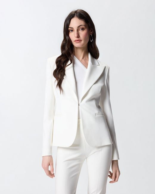Pinko White Jacket With Rear Slit