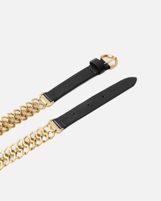 Pinko White Belt With Chain Insert, 2 Cm