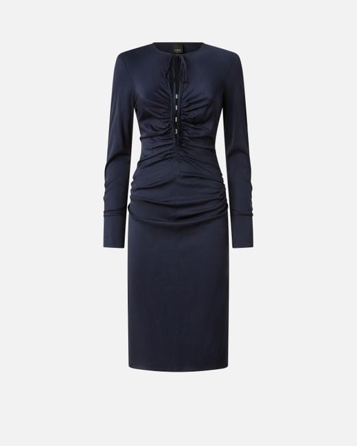 Pinko Blue Midi Dress With Metal Hooks