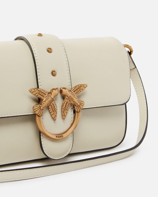 Pinko Natural Soft Leather Shoulder Bag Mini Love Bag
