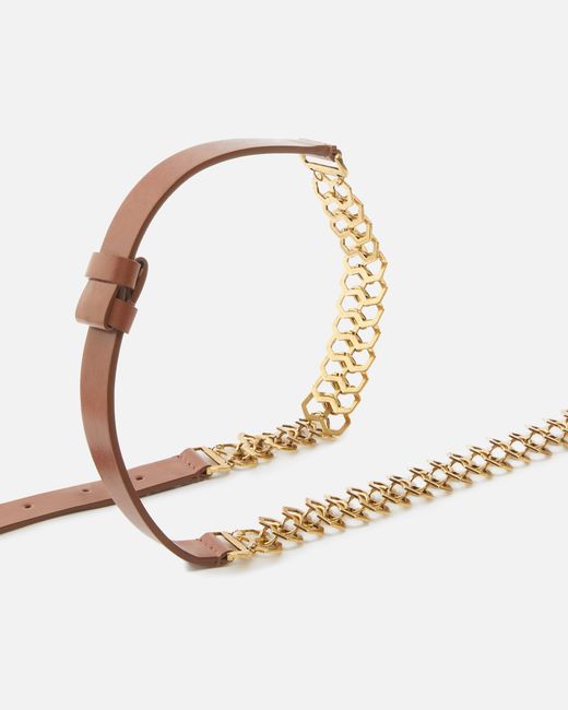 Pinko White Belt With Chain Insert, 2 Cm