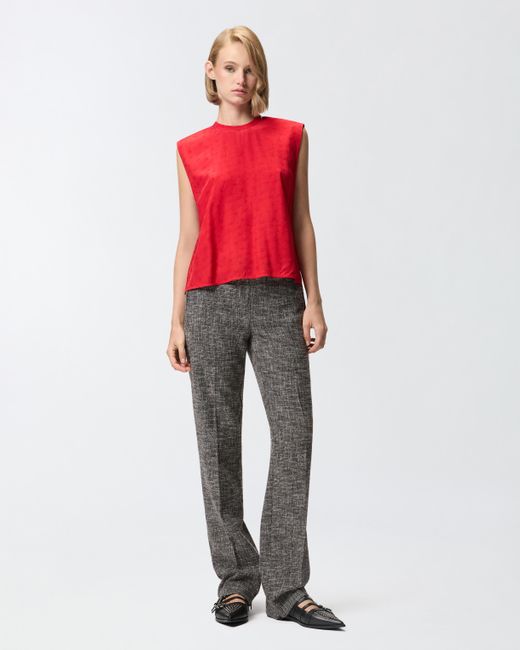 Pinko Red Viscose Jacquard Top