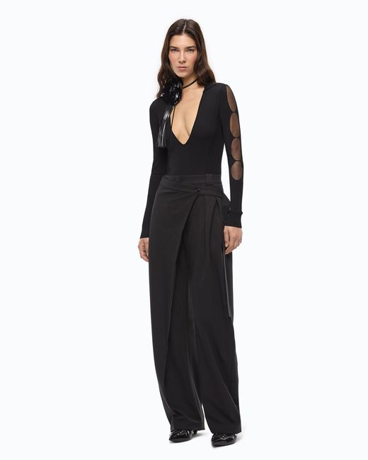 Pinko Black Bodysuit With Sheer Details