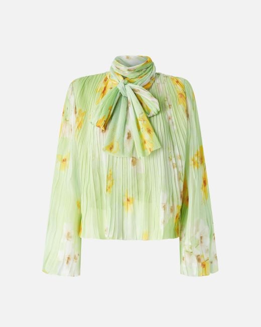 Blouse Légère En Crépon Plissé À Fleurs Pinko en coloris Green