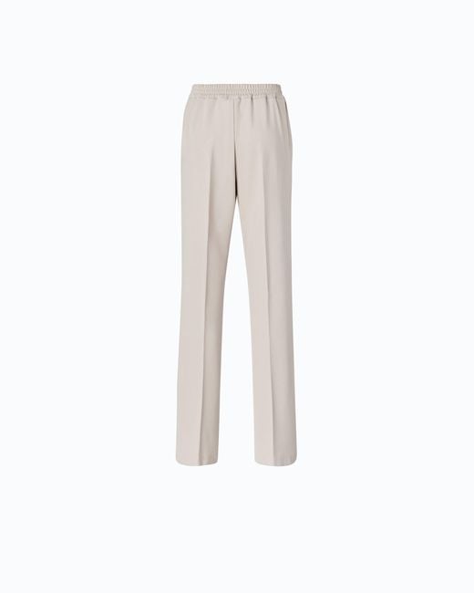 Pinko White Straight-Leg Trousers With Elasticated Waist
