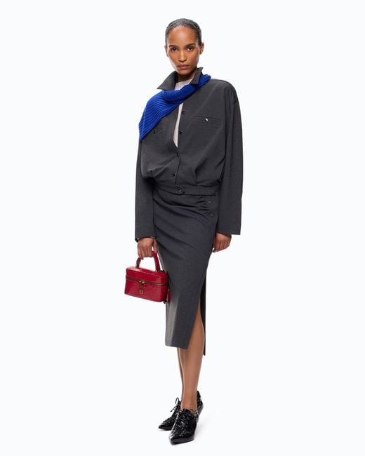 Pinko Blue Full Milano Knit Pencil Skirt