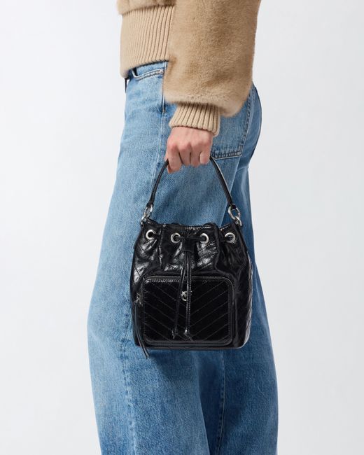 Borsa A Mano Piccola Cargo Bucket Bag di Pinko in Black