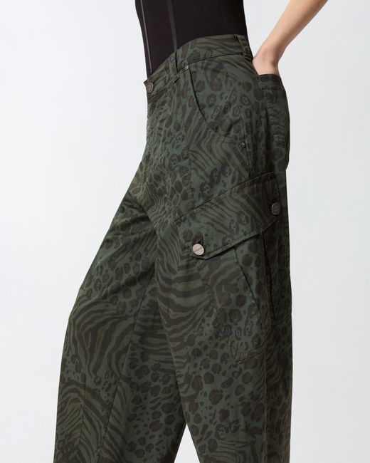Pinko Multicolor Balloon Trousers With Animal Motif