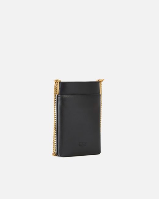 Pinko White Leather Smartphone Case With Shoulder Strap