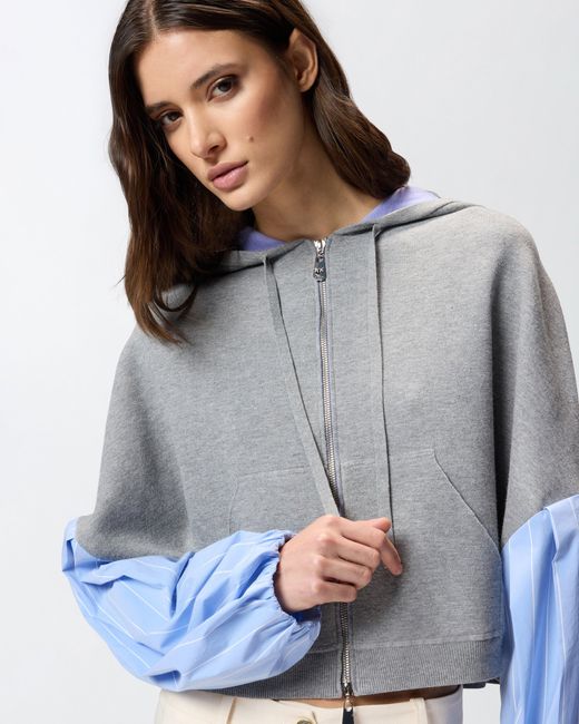 Pinko Blue Sweatshirt With Shirt Insert