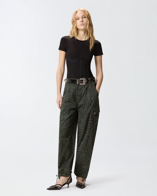 Pinko Multicolor Balloon Trousers With Animal Motif