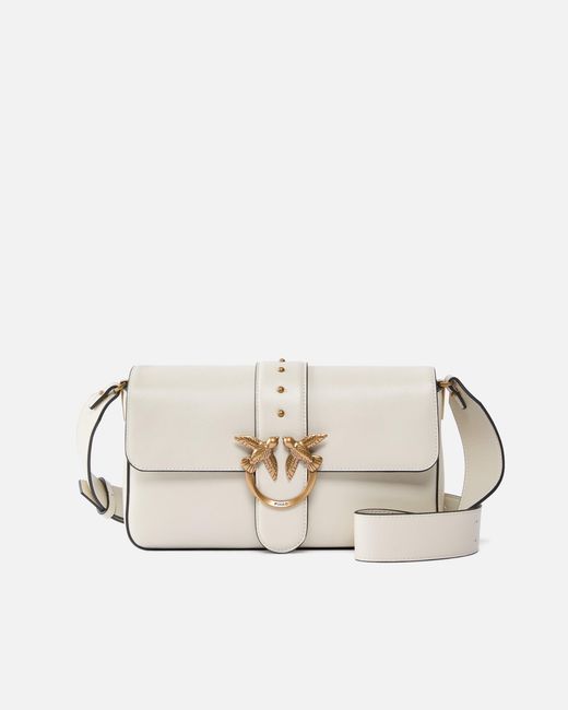 Pinko Natural Soft Leather Love Bag Large Shoulder Bag