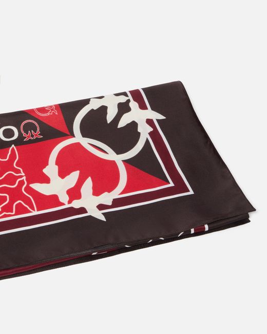 Pinko Red Two-Tone Scarf With Logos