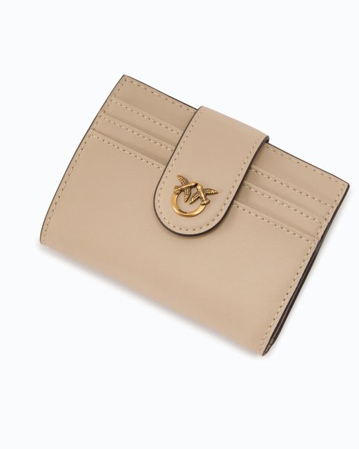 Pinko White Small Smooth Leather Wallet With Logo