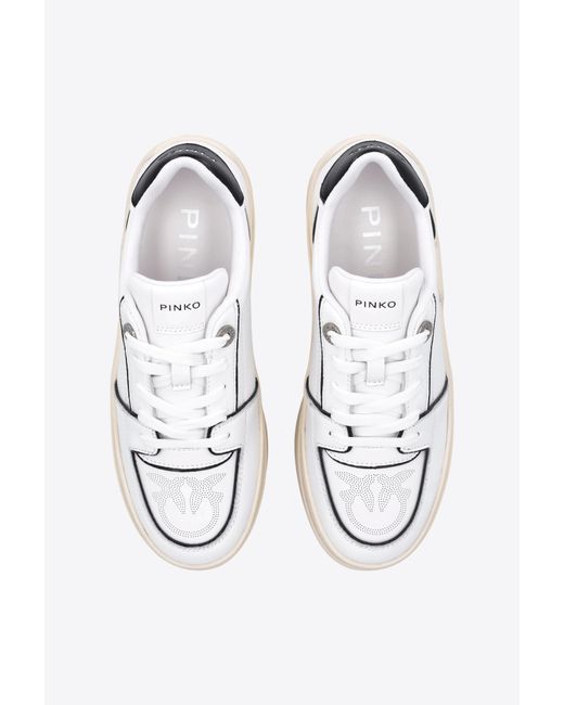 Sneakers platform bicolore di Pinko in White