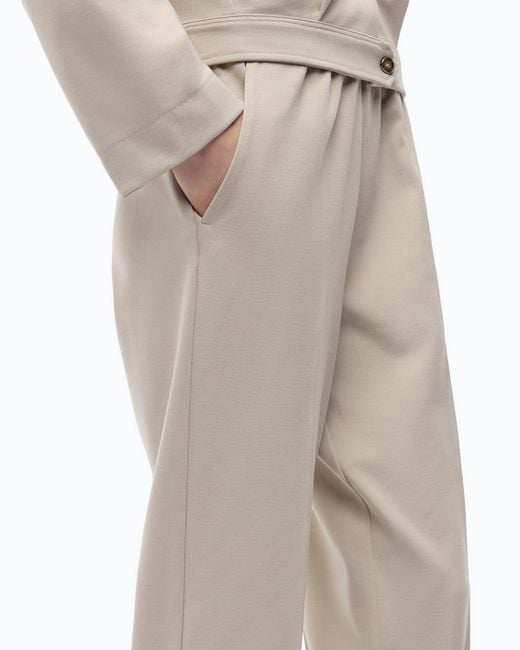Pinko White Straight-Leg Trousers With Elasticated Waist